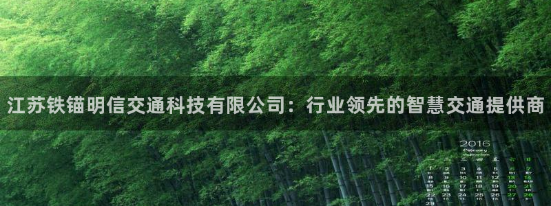 江苏铁锚明信交通科技有限公司：行业领先的智慧交通提供商
